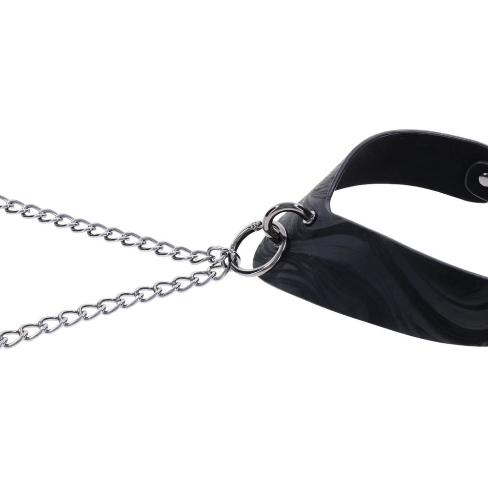 Side profile of the Velvet Noir Collar highlighting its angled design and sleek silhouette | Flirty Bay adult toys online, best sex tools